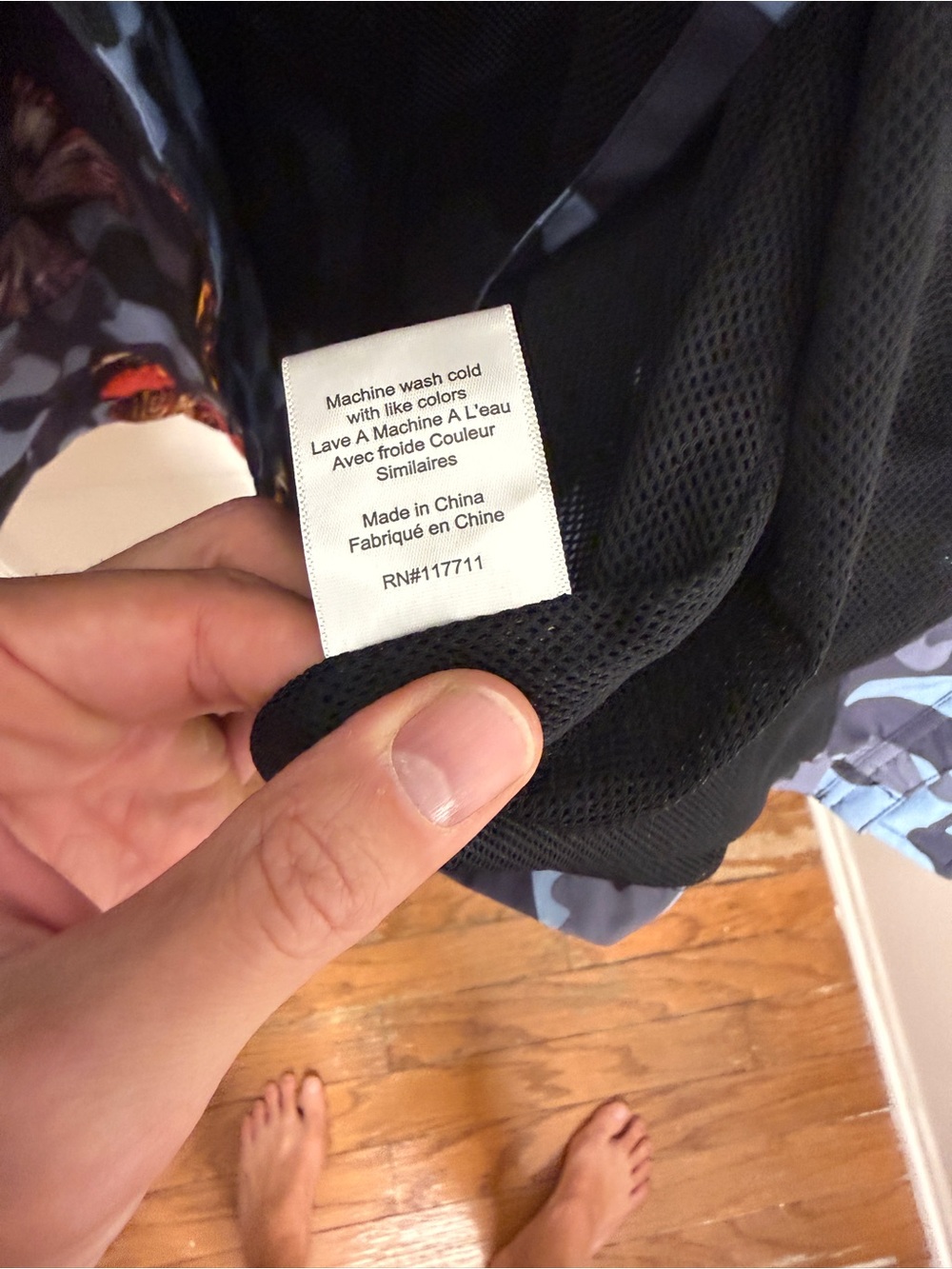 Paisley &Gray Blue Camouflage Raincoat with Butterfly Print - Picture 5 of 7